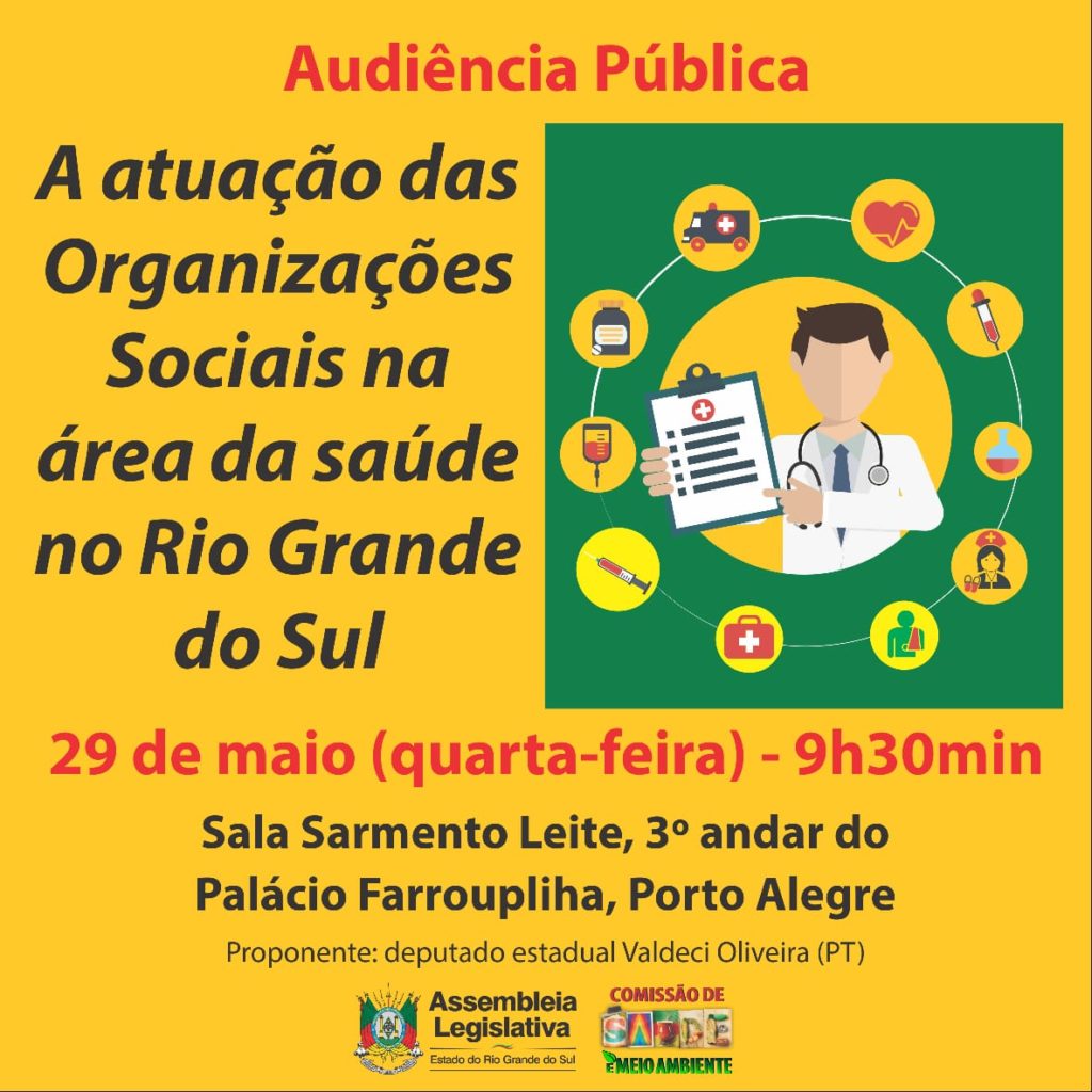 Audiência debaterá atuação das organizações sociais na saúde