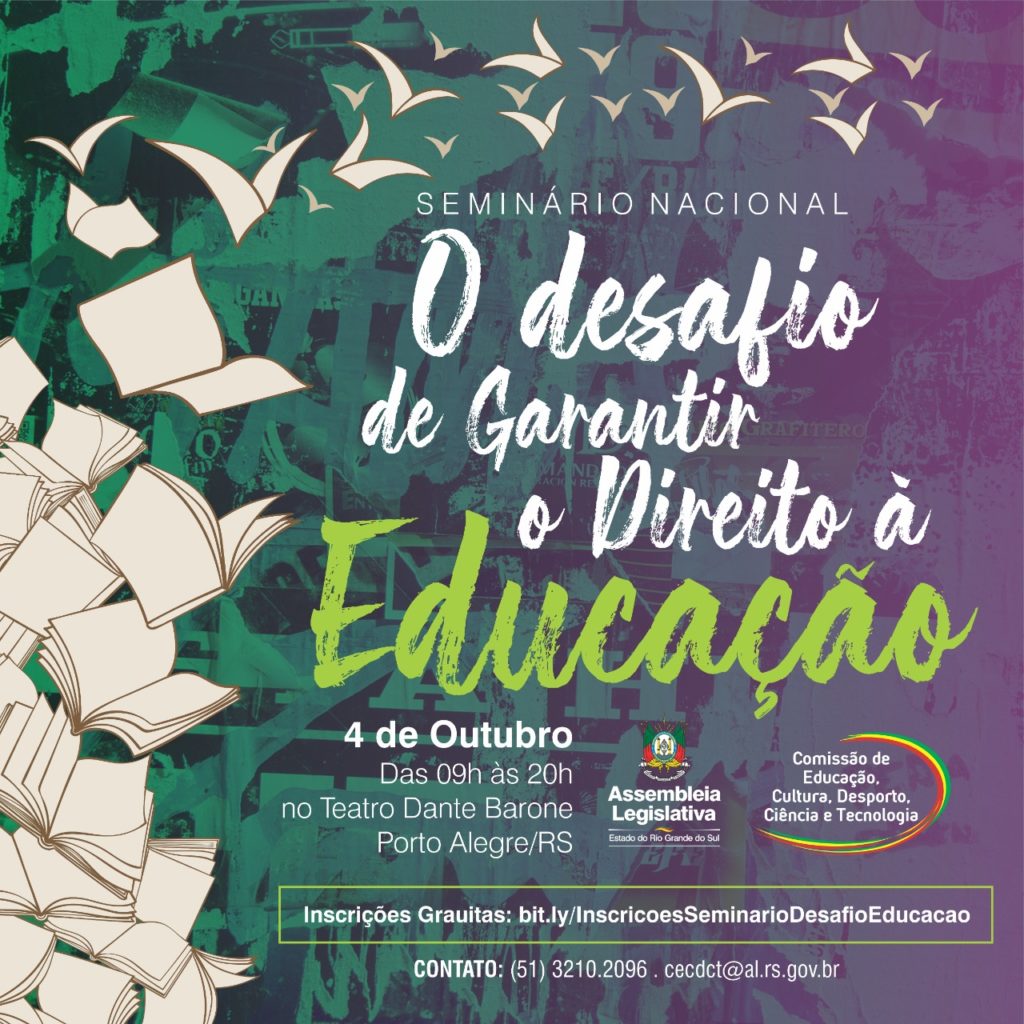 Inscrições abertas para Seminário Nacional de Educação no RS