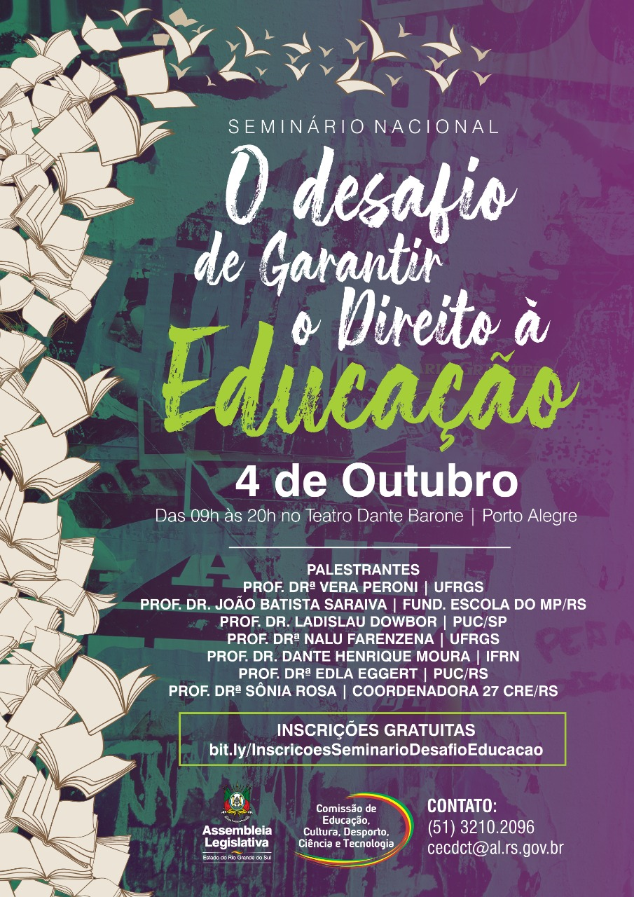 Seminário Nacional de Educação no RS – Inscrições abertas