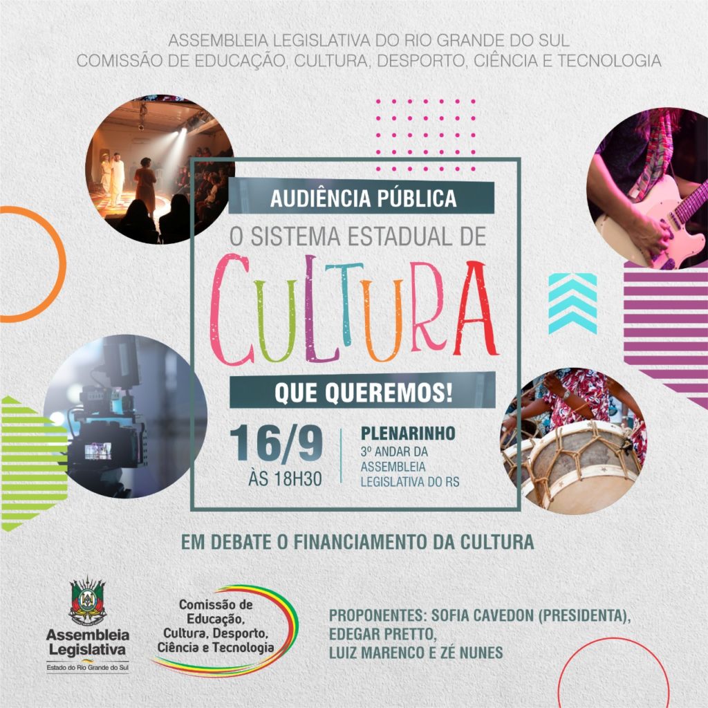 O Sistema Estadual de Cultura que Queremos – Audiência Pública será na segunda-feira