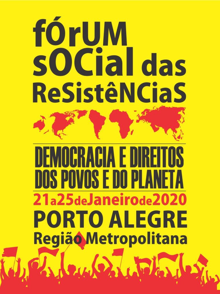 CUT-RS reforça Fórum Social das Resistências 2020, que acontece de 21 a 25 de janeiro, em Porto Alegre