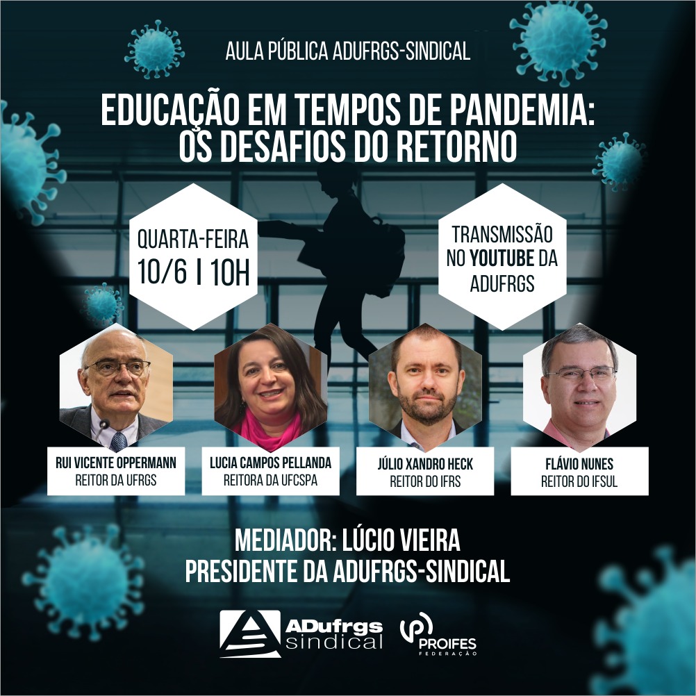 ADUFRGS promove live com reitores sobre retorno às aulas