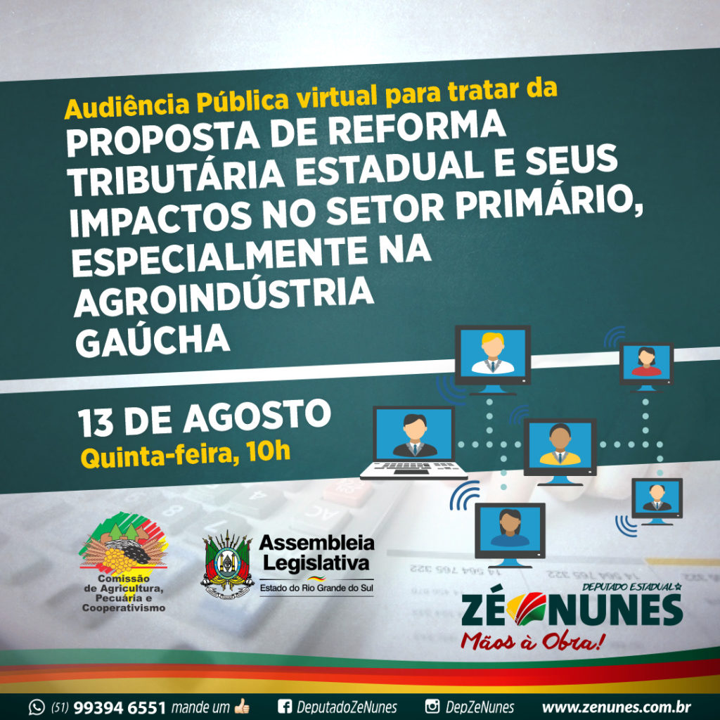 Reforma Tributária de Leite é tema de audiência pública nesta quinta, 13