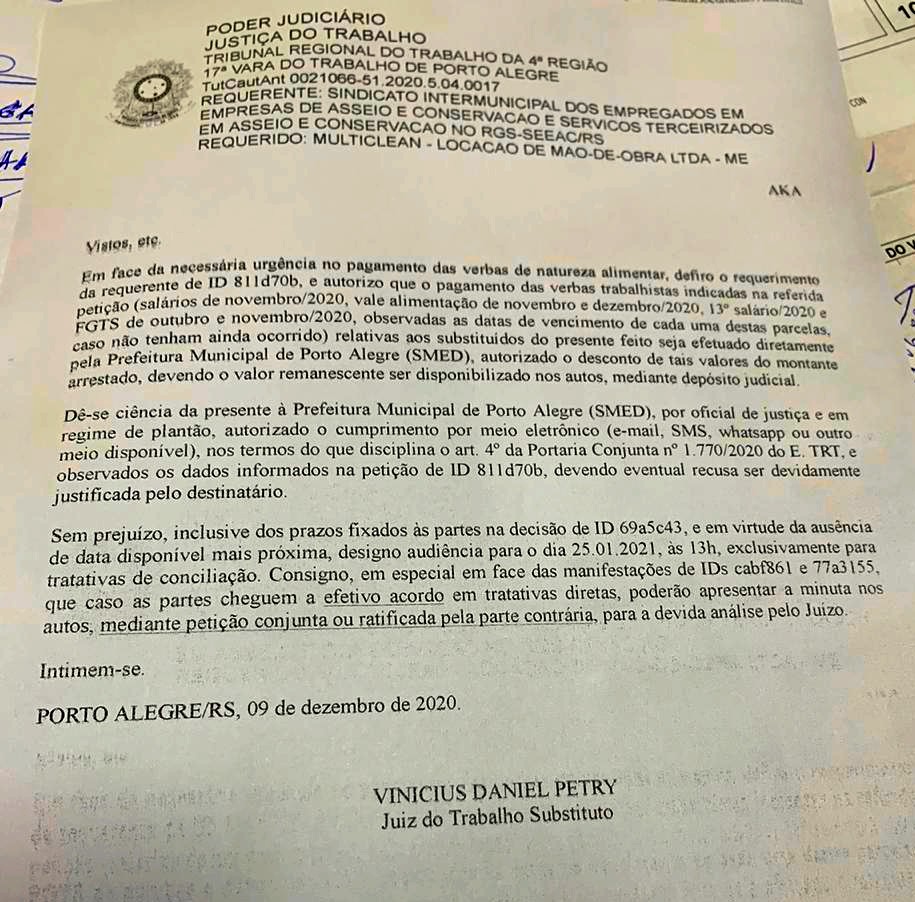 Justiça autoriza Smed a pagar o salário das terceirizadas da Rede Municipal de Ensino