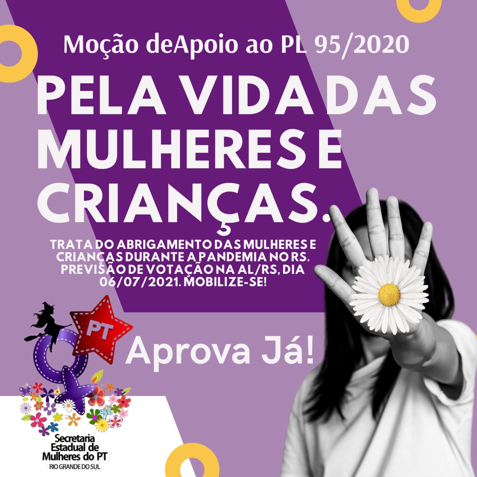 Moção de apoio ao PL 95/2020 – É pela vida das mulheres, é pela vida das crianças