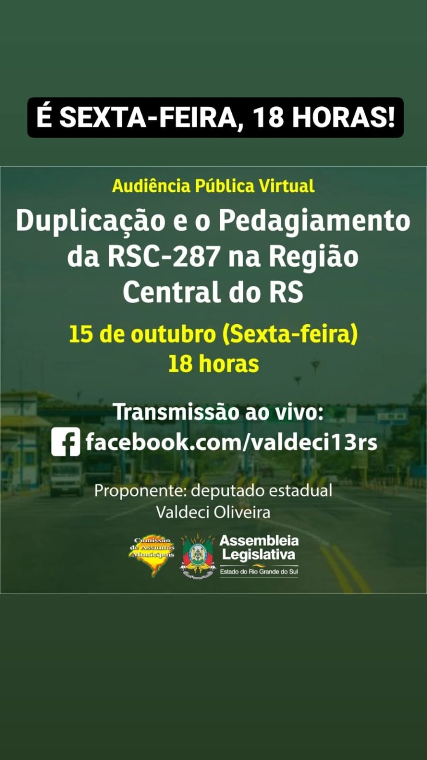 Audiência pública vai debater impacto do pedágio na RSC-287