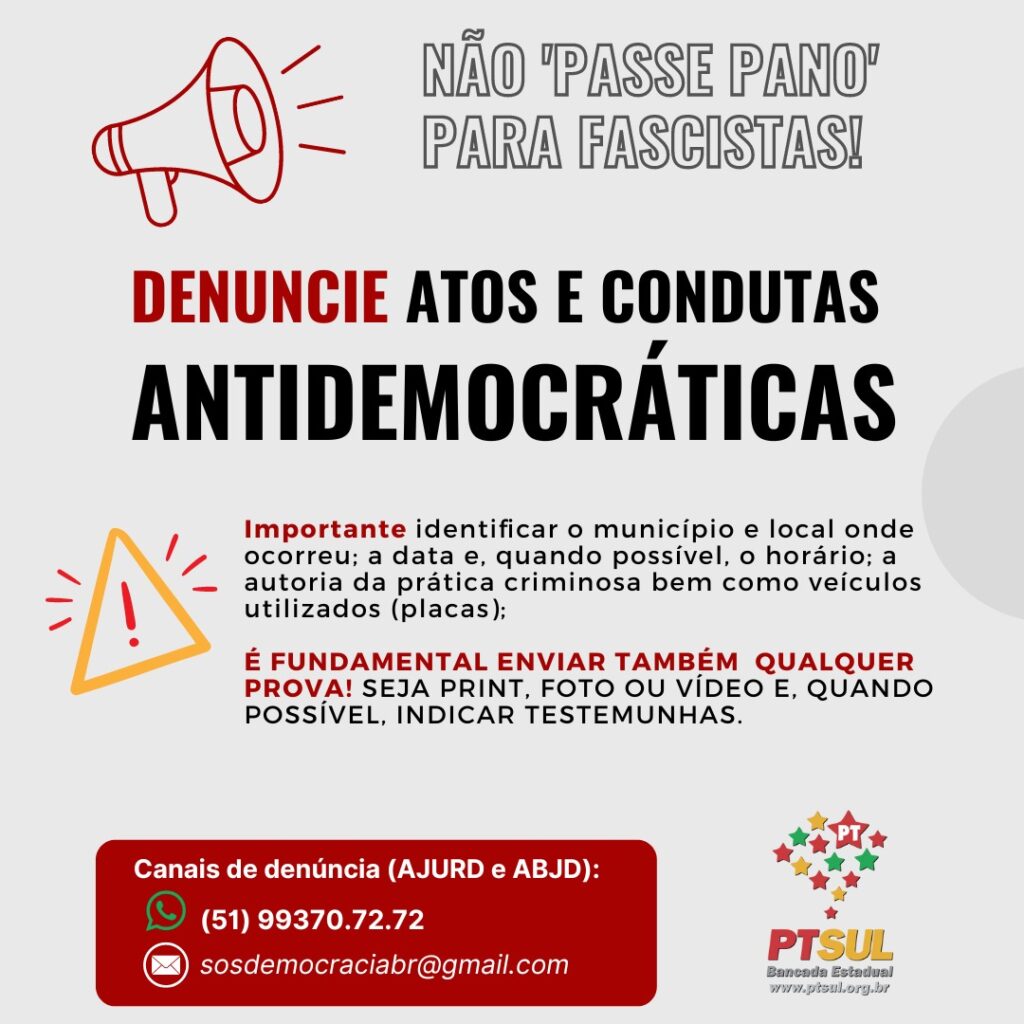 Práticas antidemocráticas devem ser denunciadas