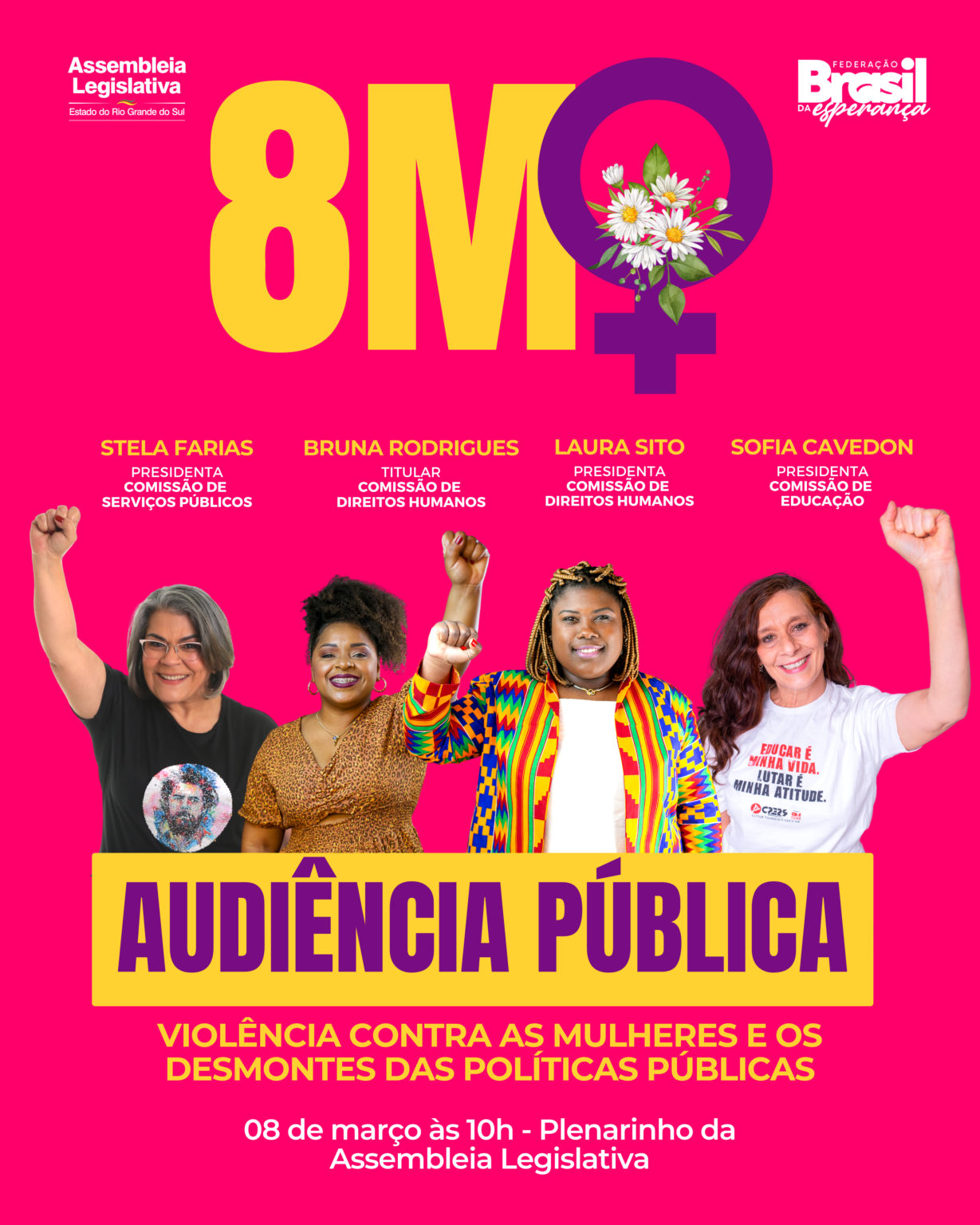 SUGESTÃO DE PAUTA: Deputadas promovem audiência pública conjunta para discutir políticas para as mulheres no RS