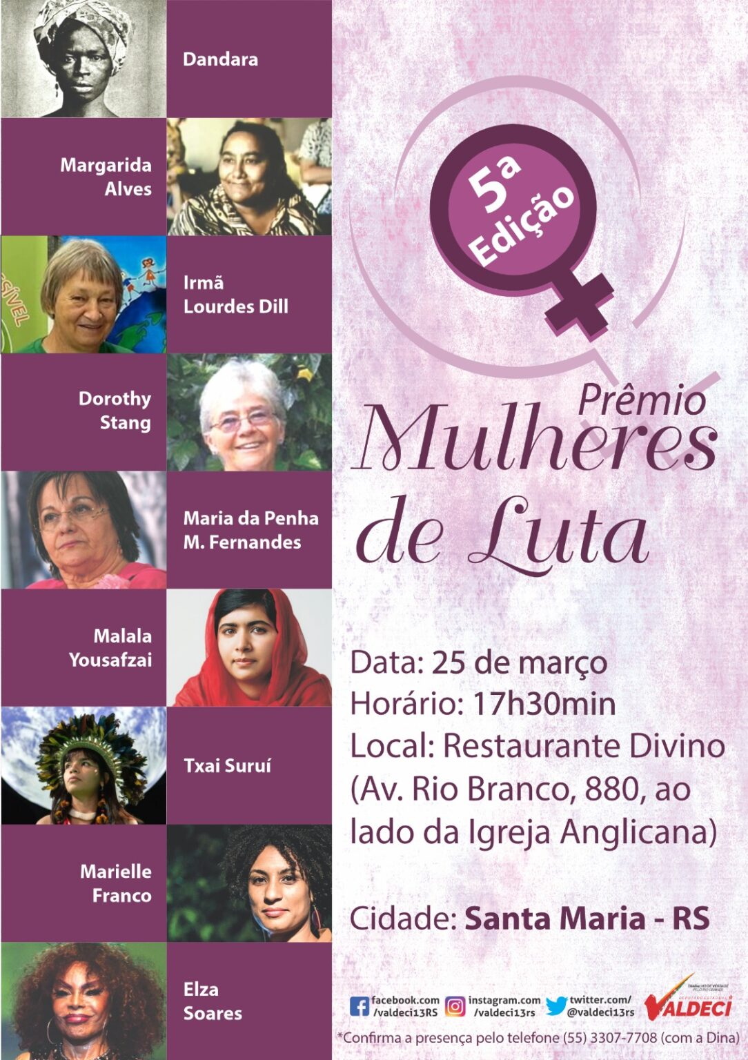 Mulheres de Luta 2023 acontece neste sábado, em Santa Maria