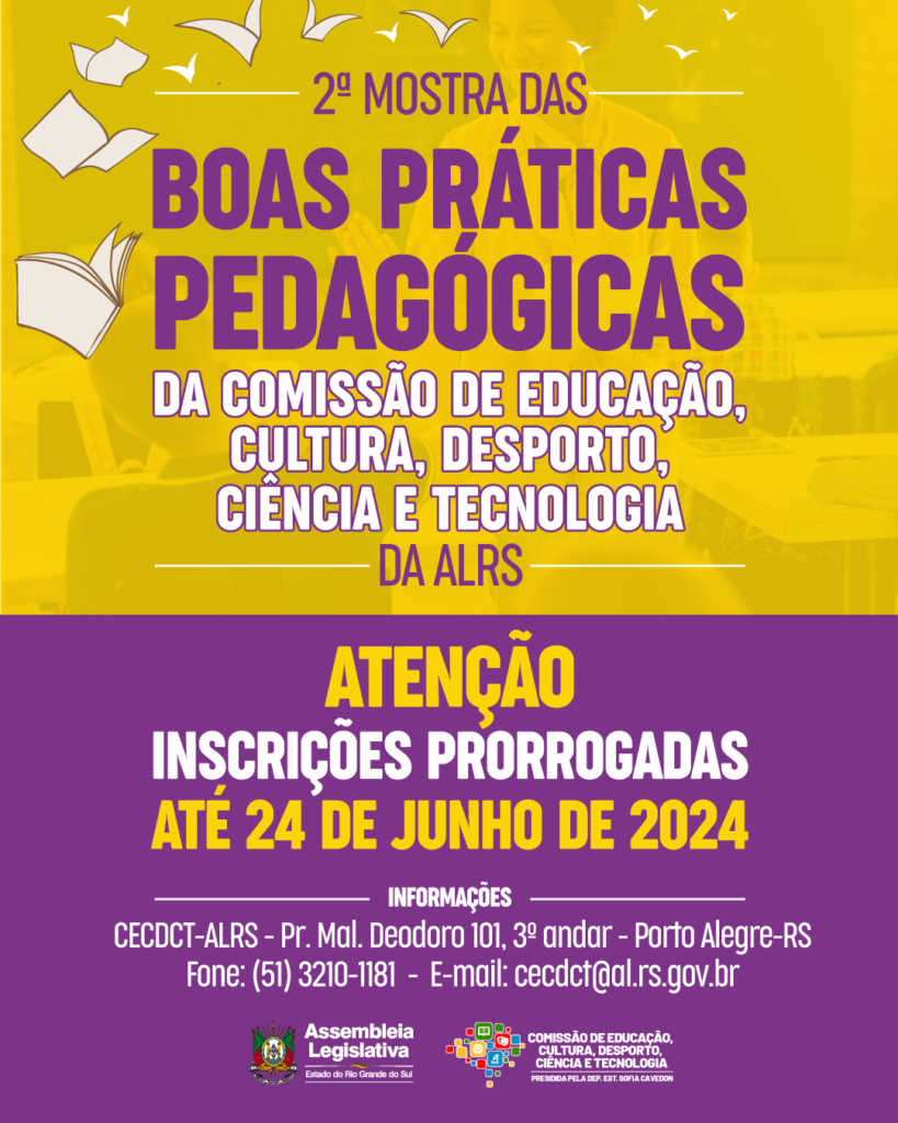 Inscrições prorrogadas para a 2ª Mostra das Boas Práticas Pedagógicas da Comissão de Educação