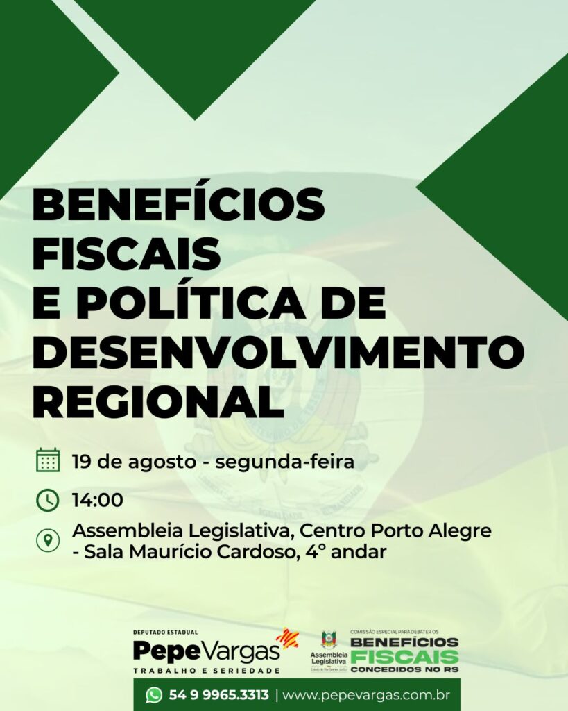 Comissão reúne-se para debater sobre Benefícios fiscais e política de desenvolvimento regional