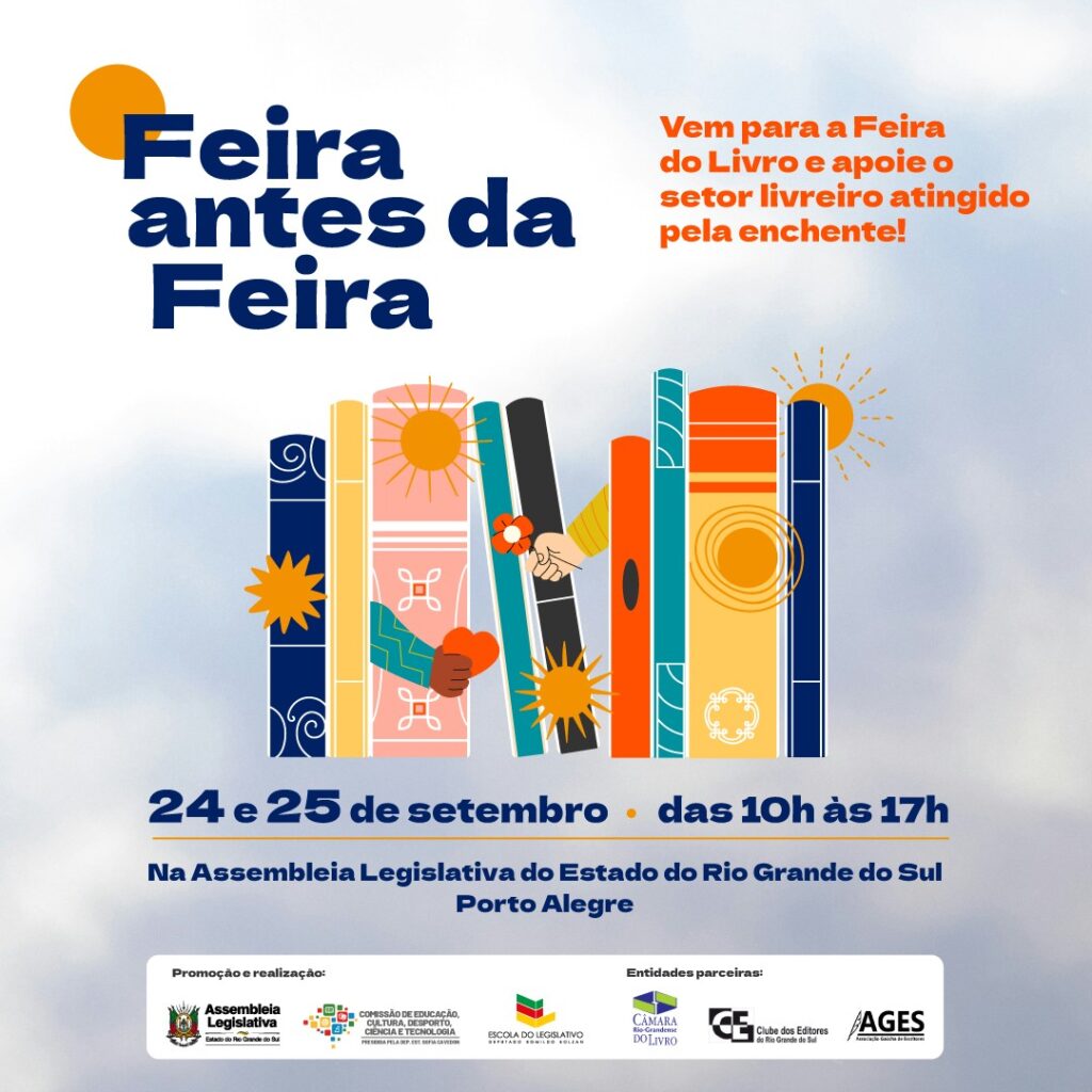 Feira Antes da Feira apoia o setor editorial afetado pelas enchentes de 2024 e homenageia os 70 anos da Feira do Livro de Porto Alegre