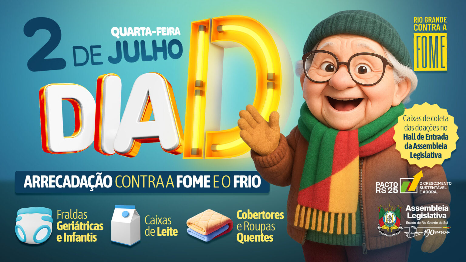 Assembleia Legislativa promove “Dia D” para arrecadação de donativos