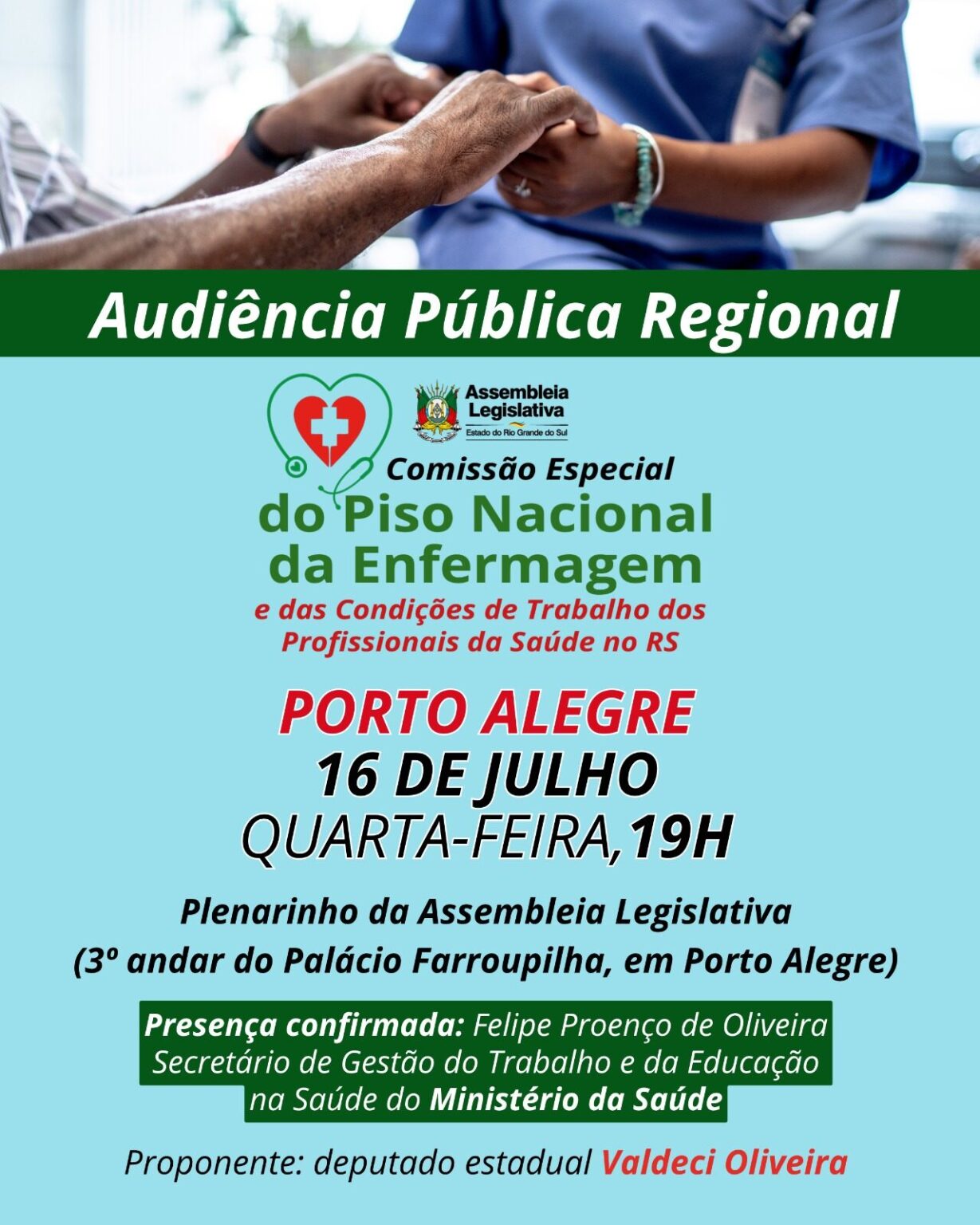 Enfermagem: nesta quarta-feira (16), Assembleia Legislativa sediará audiência sobre piso salarial e condições de trabalho